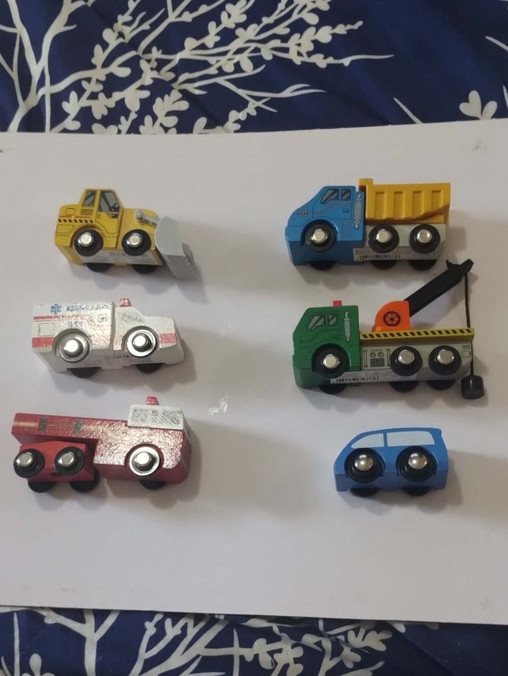 Wooden Toy Vehicle Set - Multicolor Kids Trucks and Cars